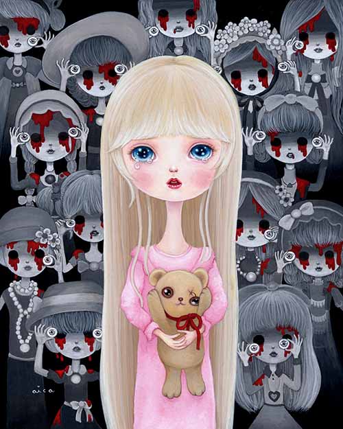 Dolls Are Very Loyal Painting by aica, Art Artist aica