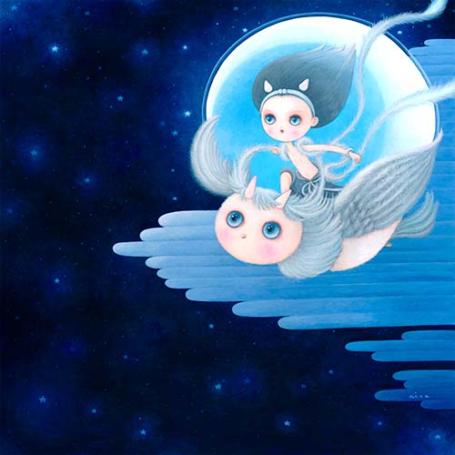 Moon Child Painting by aica, Art Artist aica