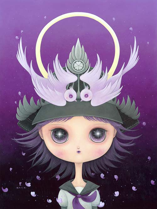 Samurai Helmets Are for Birdies Now Painting by aica, Art Artist aica