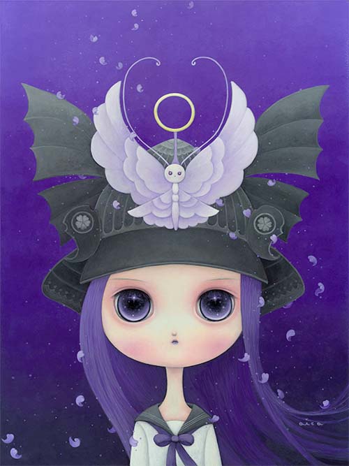 Samurai Helmets Are for Butterflies Now Painting by aica, Art Artist aica